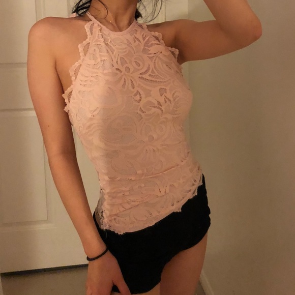 H&M lace top with tie-up at the back - Picture 1 of 3
